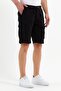 Men's Cotton Bermuda Cargo Multi-Pocket Black Shorts