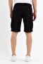 Men's Cotton Bermuda Cargo Multi-Pocket Black Shorts - 7