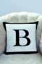 Black and White Framed Letter B Digital Printed Pillow Cushion Cover - 2