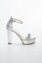 Women's High Platform Stone Heeled Shoes - 4