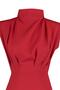 Red Body-Hugging Mock Neck Midi Pencil Skirt Woven Dress TWOAW20EL0311 - 7