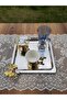 Stainless Steel Square Modern Tea Coffee Presentation Tray with One Butterfly