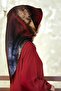 Women's Twill Silk Scarf Claret Red Gray