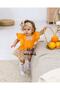 Girl's Orange Patterned Salopet Bandana Orange Socks Set of 3 - 4