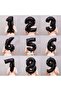 6-Piece Space Themed Astronaut Foil Balloon Set 1 Year Old Black Number Balloon Set Space Star Themed - 7