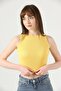 Women's Yellow Biscuit Halter Neck 2-Piece Crop Blouse - 2