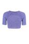 Lila Crop Seamless/Dikişsiz Bisiklet Yaka Örme Spor Üst/Bluz TWOSS21BZ1419 - 10