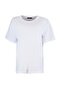 Beyaz %100 Pamuk Bisiklet Yaka Oversize/Geniş Kalıp Örme T-Shirt TWOSS20TS0134 - 16