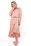 Women's Muslin Pleated Ruffled Maxi Pink Skirt - 2