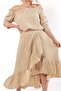 Faven Muslin Ruffle Skirt Beige