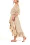 Faven Muslin Ruffle Skirt Beige - 2
