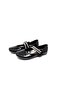 200 Girl's Black Patent Leather Jewelled Velcro Ballerinas - 4