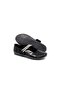 200 Girl's Black Patent Leather Jewelled Velcro Ballerinas - 6