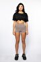 Mink Ribbed Extra High Waist Mini Shorts