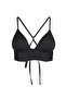 Siyah Dokulu Üçgen Push Uplı Bikini Üstü TBESS21BU0010 - 12