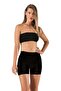 Women's Black Long Shorts Boxer Laser Cut Silicone - 3