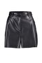 Black Faux Leather Woven Shorts with Pockets TWOAW21SR0014 - 9