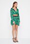 X Sagaza Studio Green Leopard Pattern Printed Woven Chiffon Skirt Tprss22Et00003 - 3