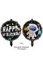 6-Piece Space Themed Astronaut Foil Balloon Set 1 Year Old Black Number Balloon Set Space Star Themed - 2