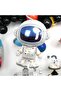 6-Piece Space Themed Astronaut Foil Balloon Set 1 Year Old Black Number Balloon Set Space Star Themed - 3