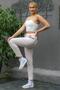 Women's Powder Italian Striped Lurex Cord Tie Detailed Pocket Trousers M10060000PN98481 - 2