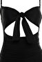 Siyah Cut Out Detaylı Straplez Kaplı Regular Mayo TBESS22MA0001 - 7