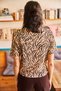 Women's Mink Zebra Leopard Corded Knitted Crop T-Shirt TSH-19000328 - 3