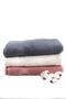 Wave 100% Cotton Bath, Drying, Guest Towel 3 Pieces Size 70x140 Cm Set Pink, Ecru, Indigo