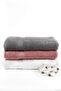 Wave 100% Cotton Bath, Drying, Guest Towel 3 Pieces Size 70x140 Cm Set Pink, White, Gray