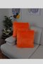 Plush Throw Pillow Cover Imported Premium Fabric - Orange - 2