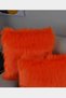 Plush Throw Pillow Cover Imported Premium Fabric - Orange - 3