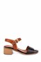 Flora Black Tan Genuine Leather Women's Sandals - 3