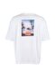 White Oversized /Wide Cut Landscape Printed Short Sleeve 100% Cotton T-Shirt Tmnss21Ts0619 - 6