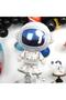 8-Piece Space Themed Astronaut Foil Balloon Set 3 Years Old Silver Number Transparent Sequin and Chrome Balloon - 6