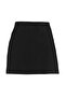 Siyah Basic Yüksek Bel A-line Mini Boy Dokuma Etek TWOSS22ET0136 - 9