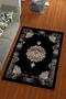 Digital Print Silk Velvet Black Colored Ottoman Pattern Elastic Carpet Cover