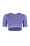 Lila Crop Seamless/Dikişsiz Bisiklet Yaka Örme Spor Üst/Bluz TWOSS21BZ1419 - 8