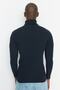 Lacivert Slim Fit Pamuklu Balıkçı Yaka Fitilli Örgü Kazak TMNAW20MG0031 - 9