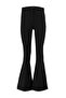 Siyah Flare İspanyol Paça Yüksek Bel Bootcut Dokuma Kumaş Pantolon TWOAW20PL0094 - 5