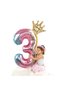 Unicorn Theme Number Balloon Welcome Set 6 Year Old Rainbow Colors 6 Number Balloon with Gold Crown - 7