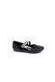 200 Girl's Black Patent Leather Jewelled Velcro Ballerinas