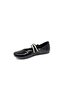 200 Girl's Black Patent Leather Jewelled Velcro Ballerinas - 3