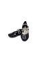 200 Girl's Black Patent Leather Jewelled Velcro Ballerinas - 5