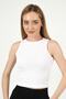 Women's Green White Halter Neck 2-Piece Crop Blouse - 5