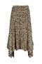 Brown Leopard Patterned Flounced Asymmetrical Midi Stretch Knitted Skirt TWOAW20ET0440 - 11