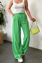 Women's Linen Textured Pleated Palazzo Trousers - 2