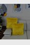 Plush Throw Pillow Cover Imported Premium Fabric - Yellow