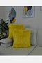 Plush Throw Pillow Cover Imported Premium Fabric - Yellow - 2