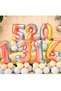 Number Balloon Welcome Set Age 0 Rainbow Colors Number Balloon Gold Crowned 0 Number Balloon - 9