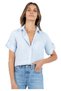 Short Sleeve Relax Fit Cotton Linen Women's Shirt - 2